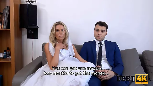 Debt collector tracks down sexy bride and they have affair