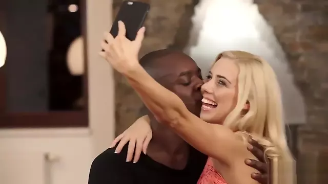 BLACK4K. Interracial porn video of young couple who loves selfies