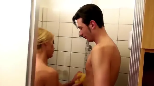 German Step-mom Help Son In Shower And Seduce To Fuck