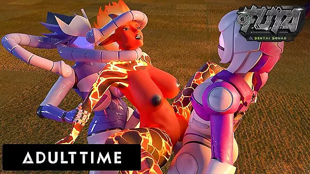 F.U.T.A. SENTAI SQUAD - Big Titty Futanari Femdoms Deliver FACIAL CREAMPIE With Big Dick Robots!