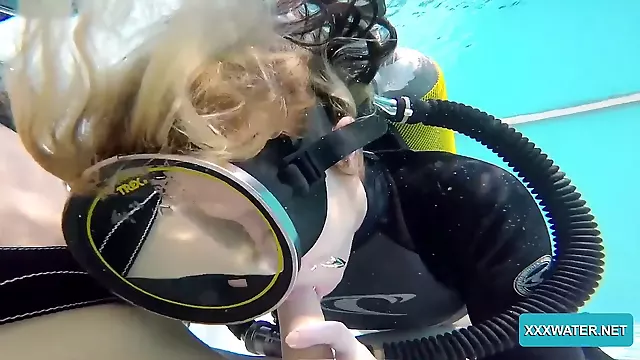 Underwater, nude underwater swimming, swim