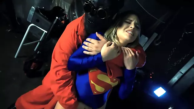 Guy in black mask fucks a super hero's lady in pussy