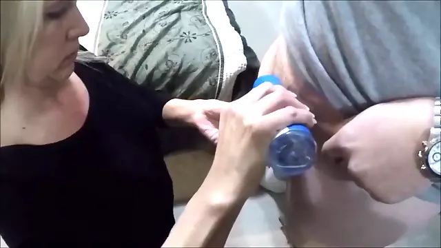 HotWife shots and sucks two cocks to facials