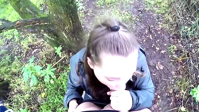 MORNING BLOWJOB IN THE WOODS