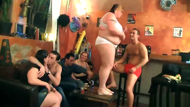 Huge tits group party in the pub