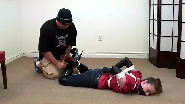red blouse hogtied
