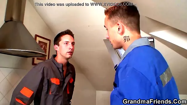 Two workers share very old grandma