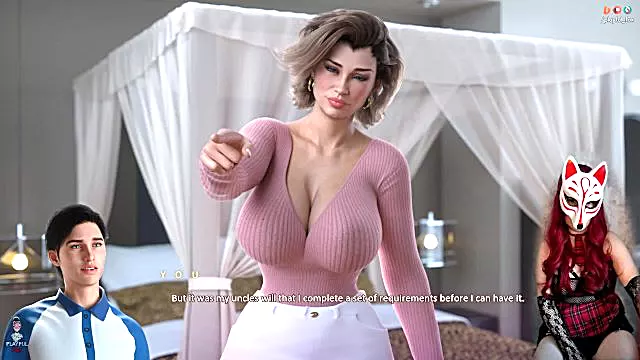 Apocalust #2 - wearing see-through bra and playing a porn game