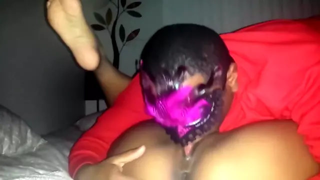 Masked Dude Licking Her GF'S Pussy