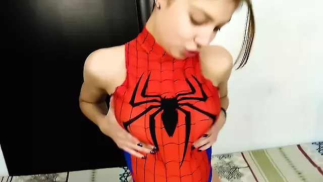 Crempie Spider-girl Gets Cum On Her Pussy Cosplay Spider-girl With Mi Ha And Miha Nika 69