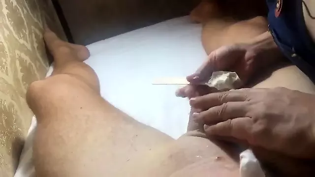 Waxing accidental cum, accidental ejaculation during massage, waxing cum