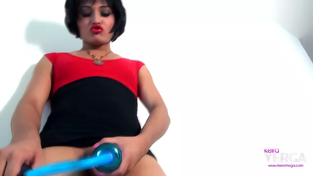 PLaying with a blue cock pump