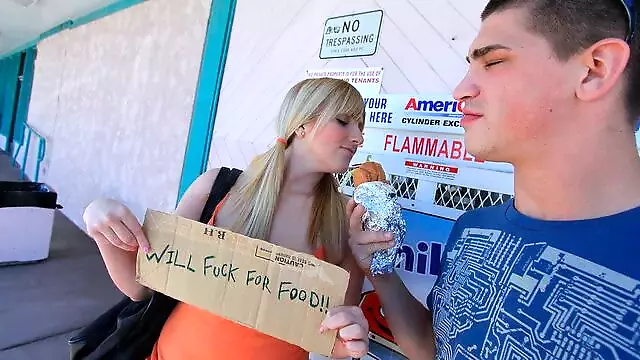 Young Horny Slut Gets Fucked Really Hard For Free Food