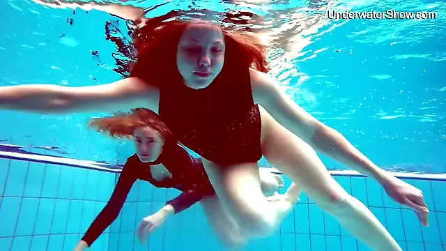 Clothed pool, girl swimming in clothes, woman drowning underwater peril
