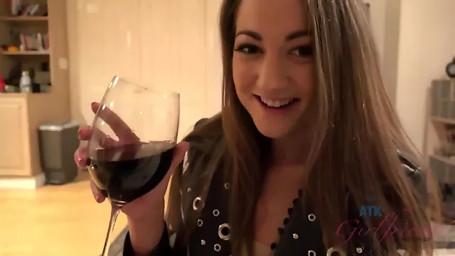 Lily Drinks Wine And Ready For Sex