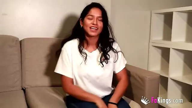 SUPER-BUSTY brunette latina gets her good dose of cock