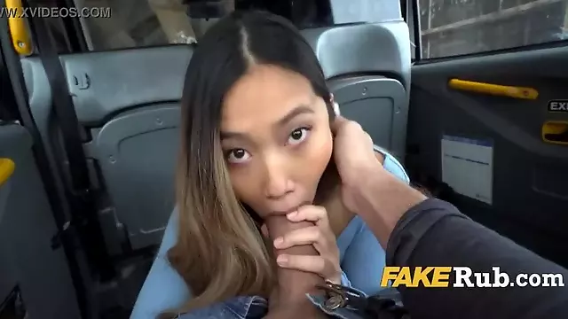 Asian girl fucks the cabbie instead of paying