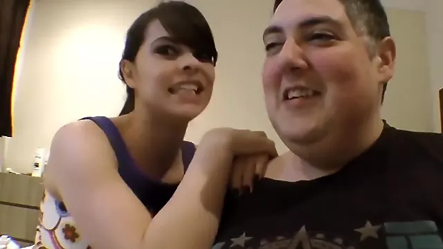 cute girl swaps spit with fat guy for half an hour straight