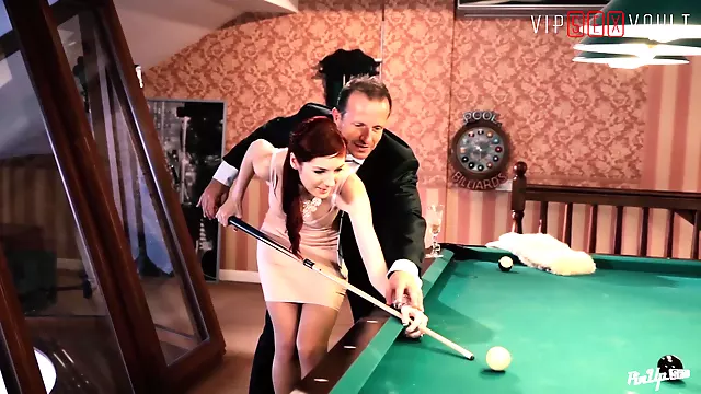 Sugar Daddy Fucks His Girl On The Pool Table - Kattie Gold And George Uhl