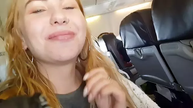 Airplane blowjob, bella mur flight, airplane sex stewardessa