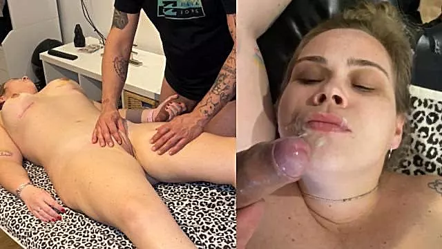 MASSAGE AND BLOWJOB UNTIL THE END!! I ASK HIM TO CUM IN MY MOUTH