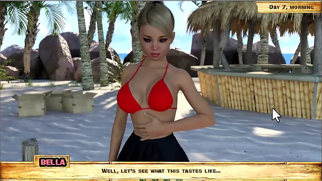 Lewd Island #7 - Exploring the Beach with Lustful Milf and Big Natural Tits