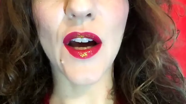 JOI, cum to my red-golden lips.