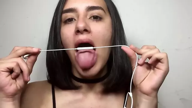 ASMR of girl licking a microphone