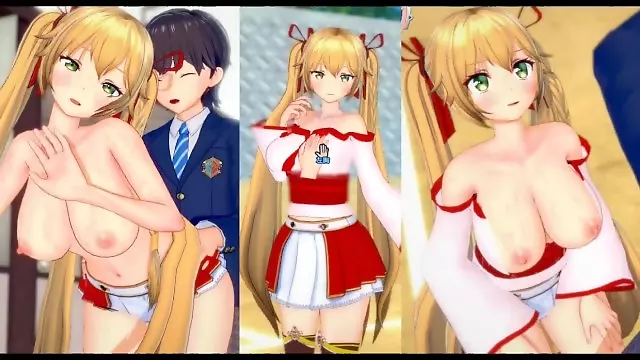 Anime 3D Porn Reingespritzt, Grosser Naturbusen Draussen, Blond Blowjob, Blond Abspritzen